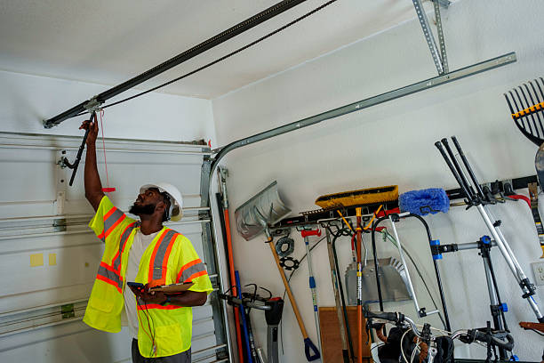 Professional Garage Door Panel Replacement technician working in Lake County County, SD